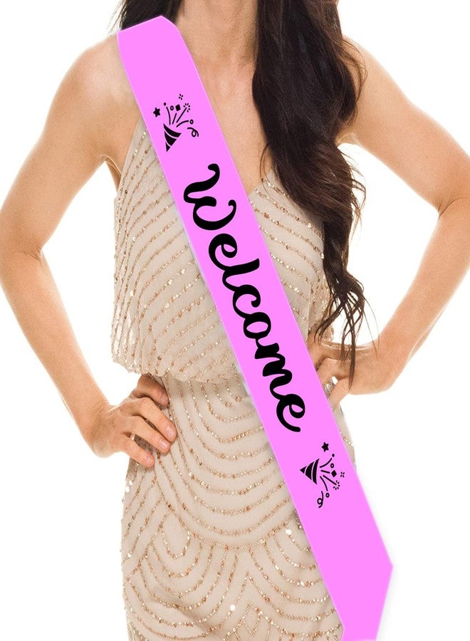 HUBOPS WELCOME SASH for Men & Women. Great for Work Party, Events, Party Supplies, Gifts, Favors, & Decorations,Parties, Bridal Showers, and Birthdays (pink) - Image 2